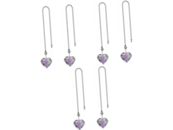 Juego de 6 cadenas de cristal con diseño de prisma en forma de corazón y conector de par Gokoco