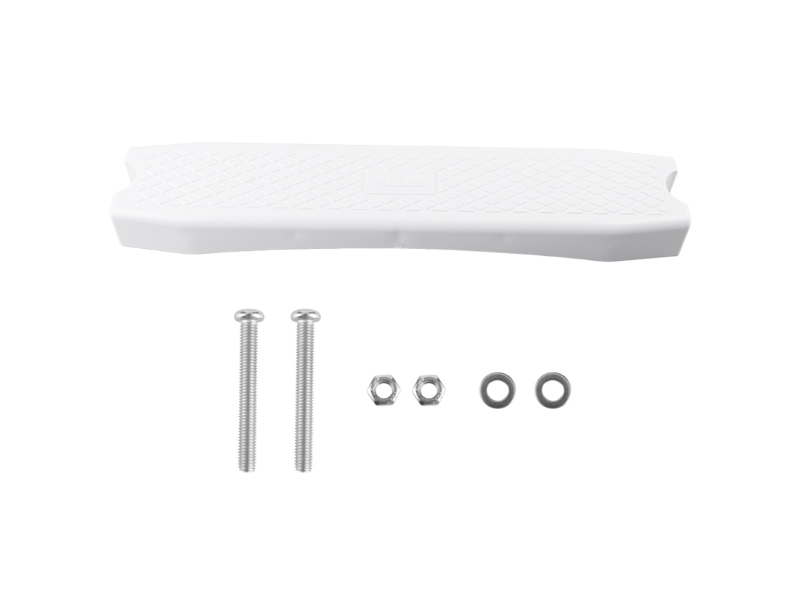 Pedal antideslizante de plástico blanco para escaleras de piscinas y spas.