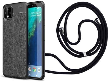 Funda Google Pixel 4xl Rugged Leather con Collar Negro