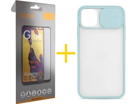 Carcasa + Protector de Pantalla para iPhone 11 Pro Max ACCETEL Verde Agua