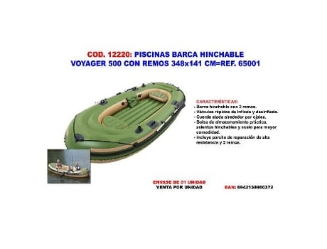Piscinas barca hinchable voyager 500 348x141cm con remos 65001