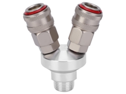 Conector De 2 Vías Acoplador Rápido De Acero Carbono Con Rosca G1/2 Galvanizado Cromo Componente Neumático