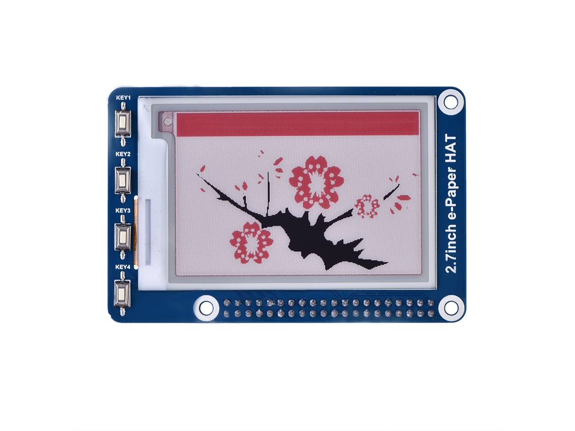 Pantalla E-ink Hat (2,7 Pulgadas, Consumo Bajo, Interfaz Spi)