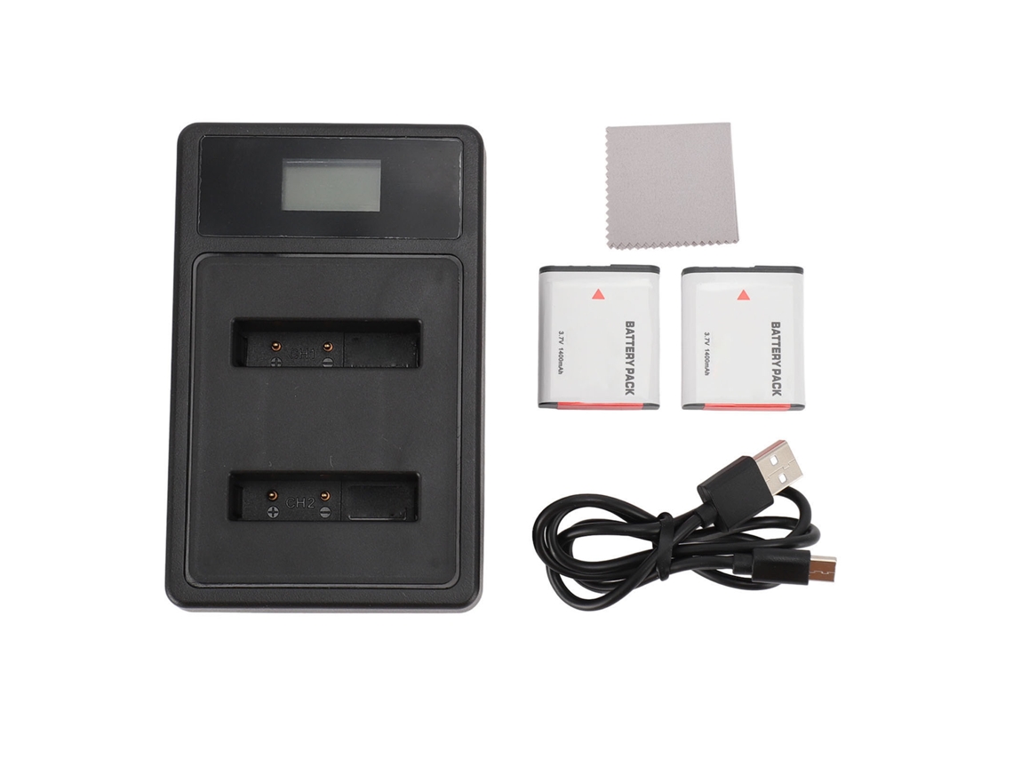 Batería De Repuesto De 1400 Mah Y 3,7 V Con Cargador Lcd Para Cámaras Np Bg1 Fg1 Cybershot Dsc Hx5v Hx9v W30 W35 W50