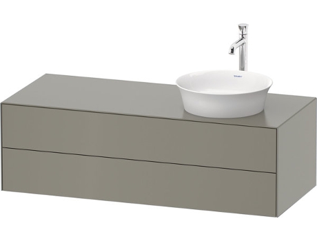 DURAVIT Tulip blanco, mueble de baño colgado en la pared, ancho 1300 x profundidad 550mm, con 2 cajones, con tecnología tip-on, WT4987R