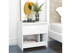 Mesitas de Noche LOVELY HOME Mesinha 2 Pcs 40X30X39 Cm Contrapl. Branco Brilhante