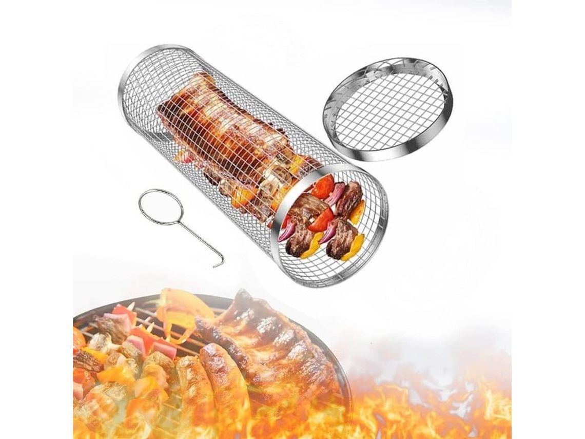 Cesta Rodante Para Barbacoa De Acero Inoxidable 304, Accesorio Para Barbacoa, Ideal Para Verduras Y Carnes.