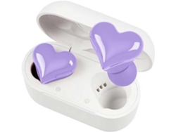 Auriculares en Forma de Corazón, Auriculares con Cancelación de Ruido y Sonido HiFi Estéreo, Larga Duración de Batería y Amplia Compatibilidad - Púrpura CHRONUS