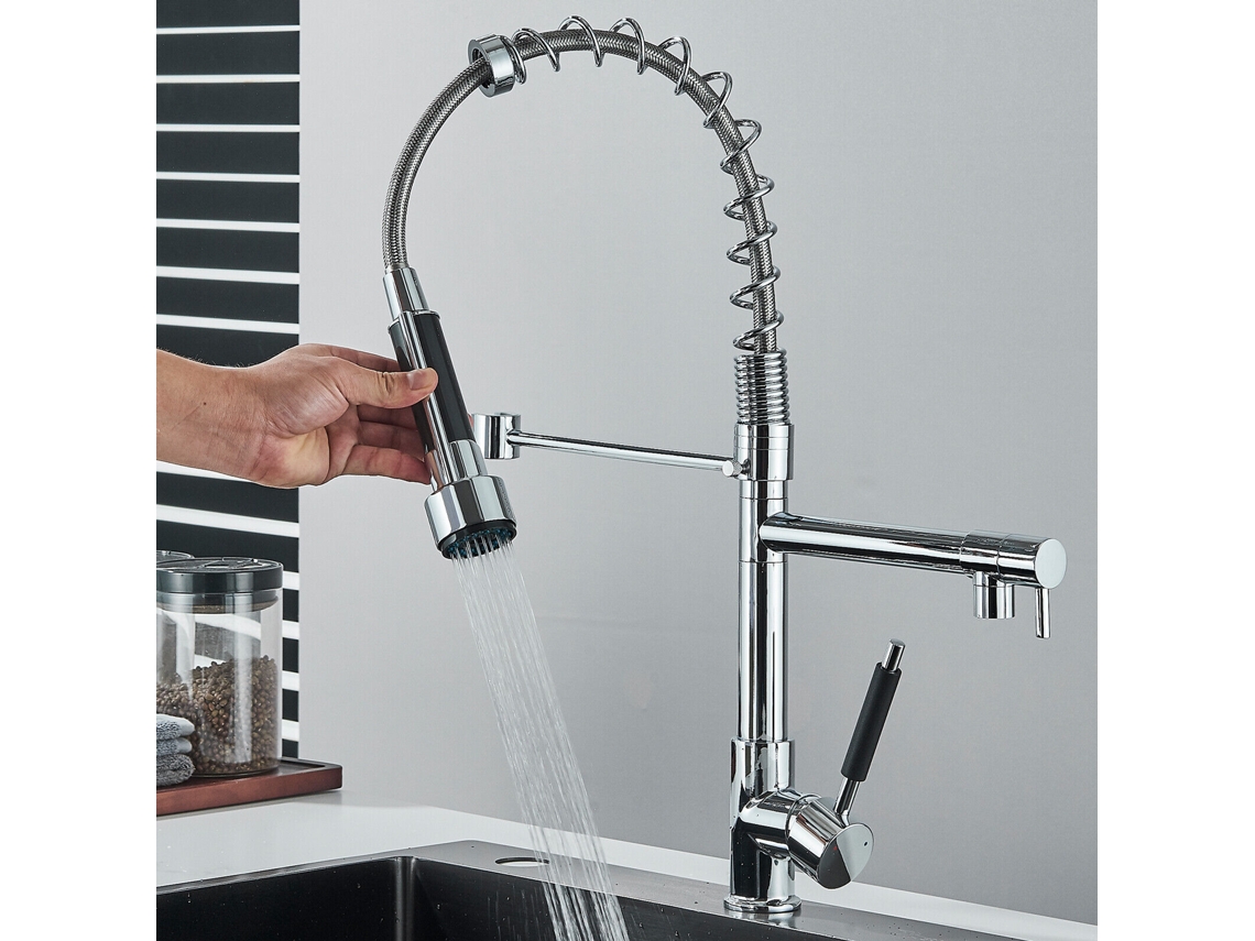 Grifo de cocina, ducha extraíble para cocina, grifo mezclador para fregadero de 360