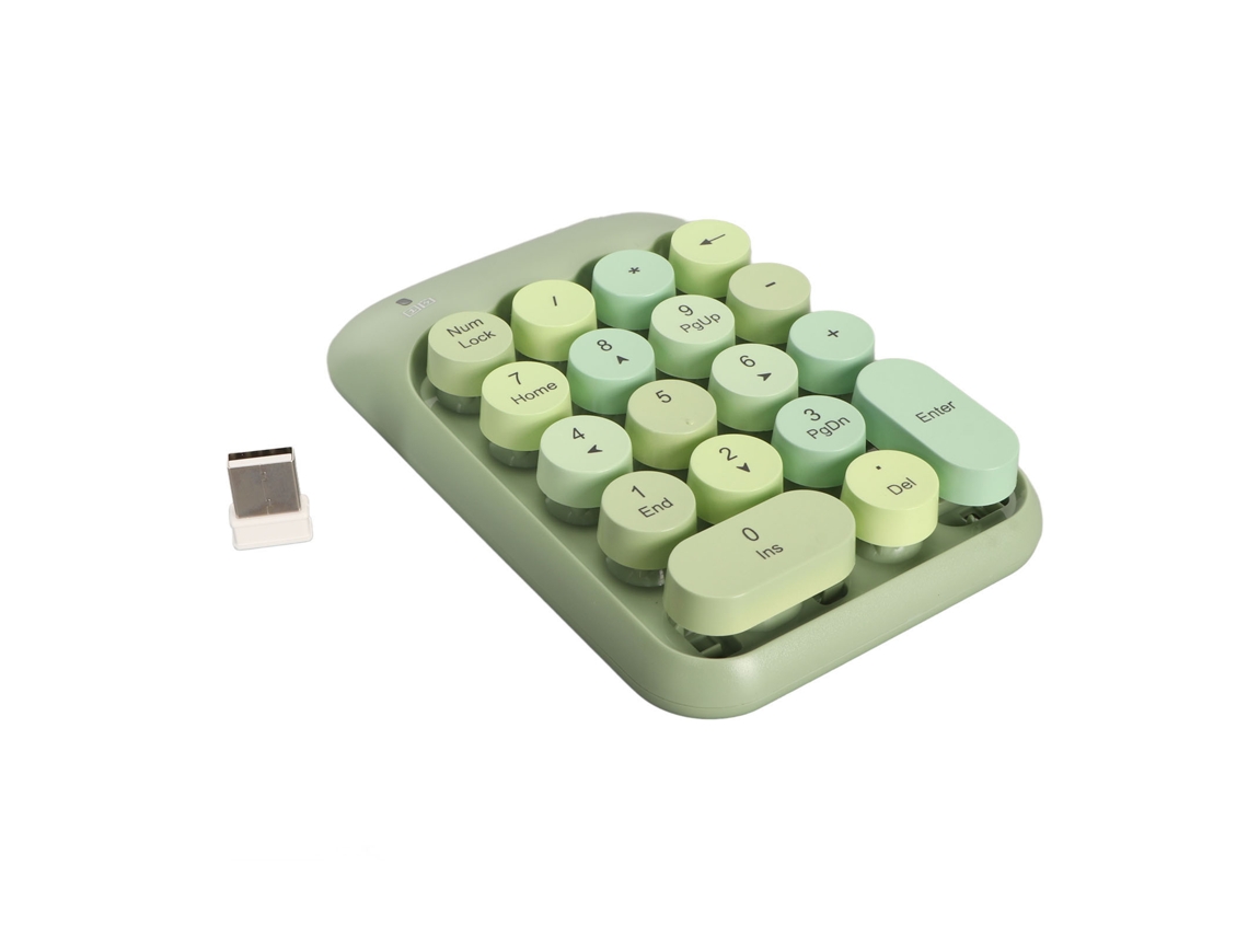 Teclado Numérico Inalámbrico 2.4g Con 18 Teclas, Bajo Nivel De Ruido, Mini, Diseño Retro Y Antideslizante Para Ordenador.
