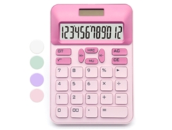 Calculadora solar básica Csyy con pantalla LCD de 12 dígitos (rosa)