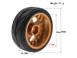 Neumáticos Para Coches Teledirigidos Todoterreno De 66*46*26 Mm (4 Unidades) Para Tamiya Tt02 Xv01 Hsp 94123 Hpi Kyosho Wltoys 1/10