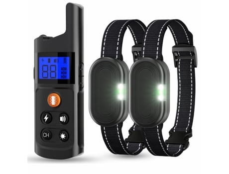 Collar de entrenamiento para perros Collar de choque para perros con control remoto IP68 resistente al agua para 2 perros VENISYMLIS