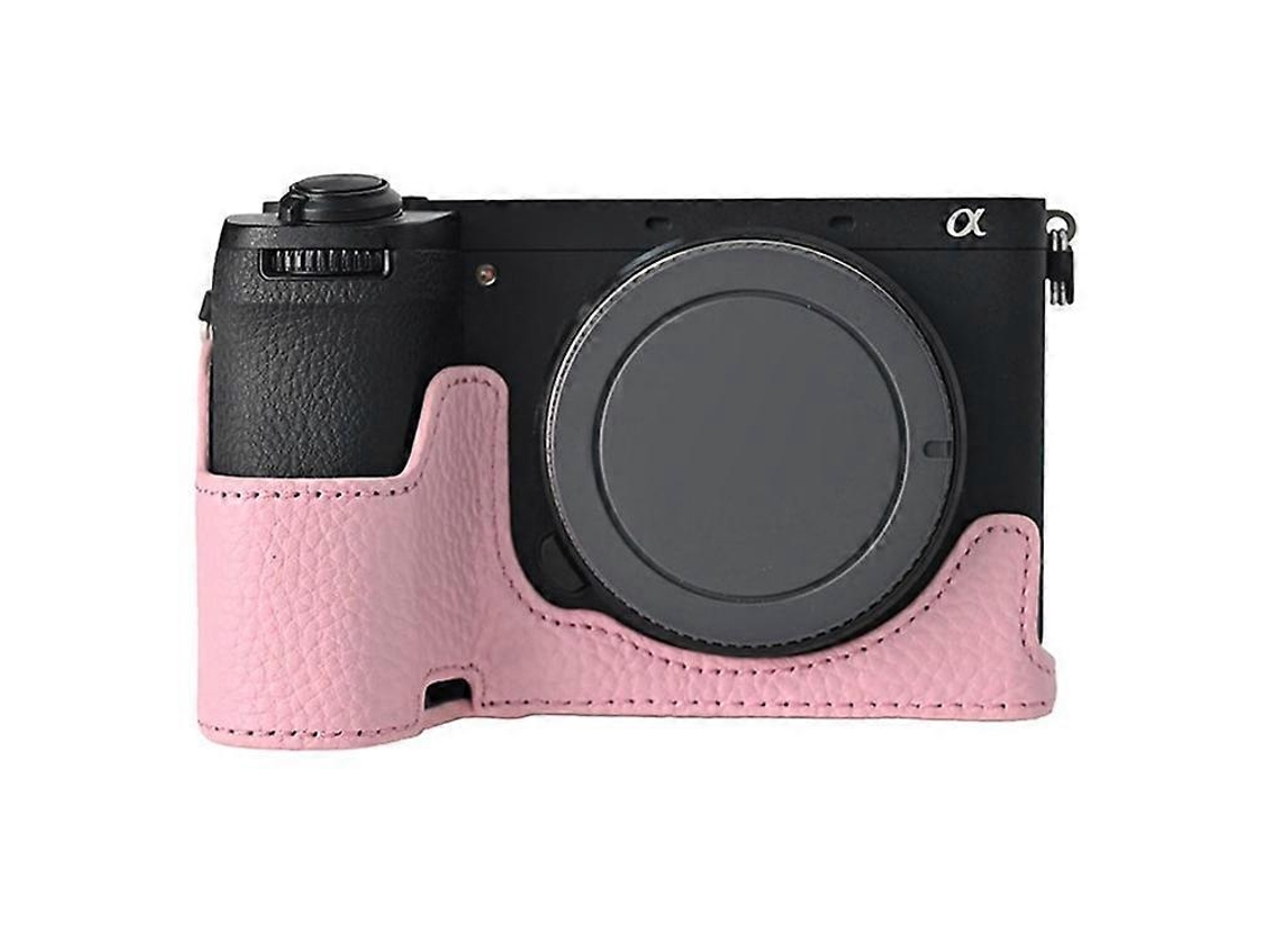 Funda protectora inferior de piel de vaca auténtica compatible con la cámara Sony A6700 Facpoet