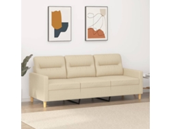 Sofá De 3 Plazas De Tela Crema 180 Cm