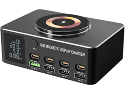 Cargador Usb De 8 Puertos Y 140 W, Estación De Carga Magnética, 15 Pd, 100 Qc, 3 0