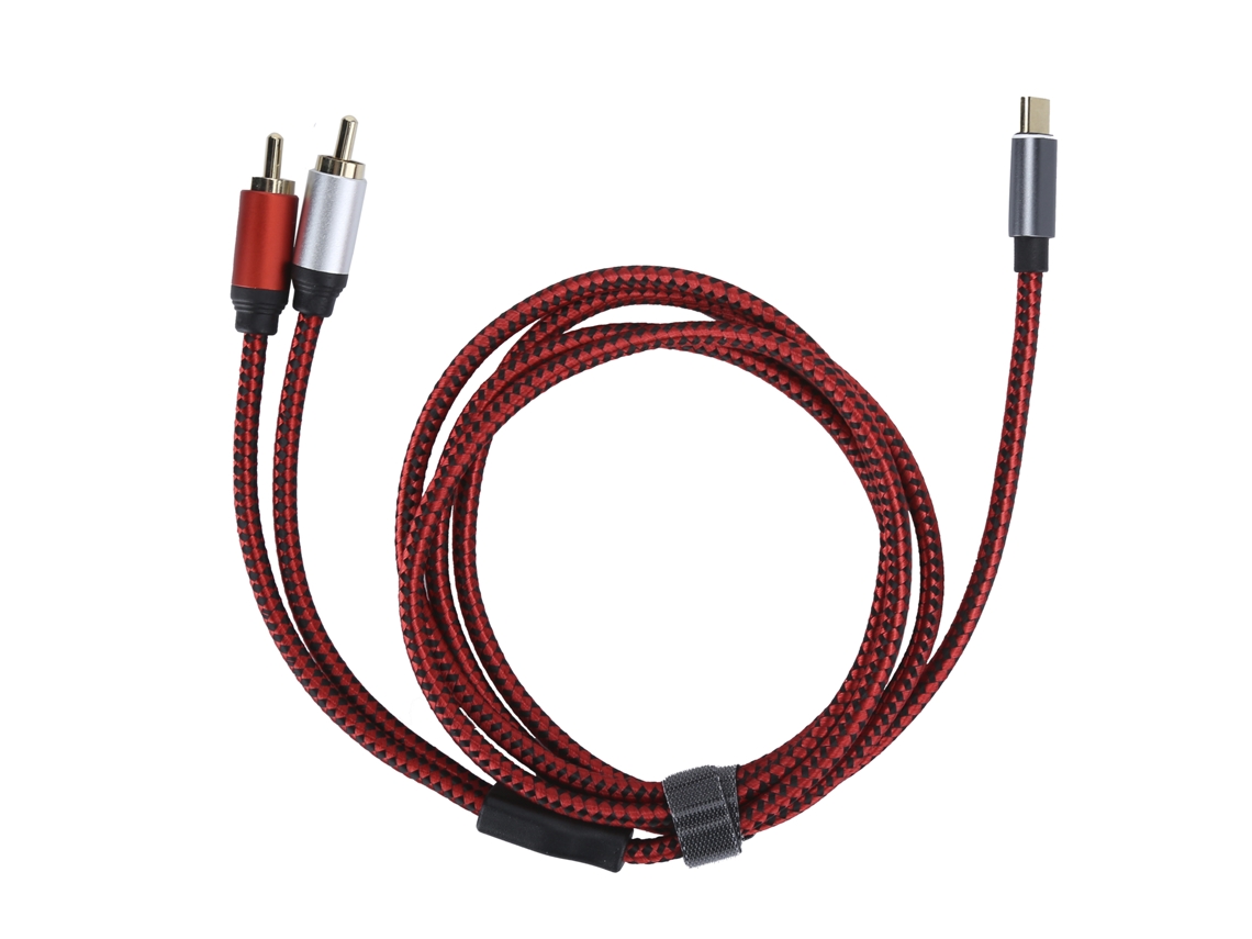 Yncm-cabo De Áudio Gold Plating Type-c Para 2rca 1,5m