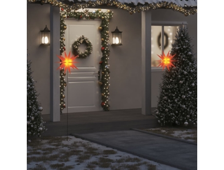 Conjunto 3 Lámparas de Navidad LED plegables VIDAXL rojo (57 cm)
