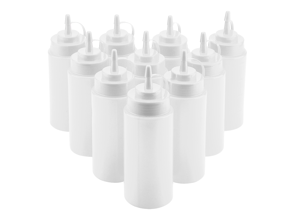 Dispensador De Condimentos De Plástico De 460 Ml, Juego De 10 Unidades Para Salsa, Aceite, Crema Y Vinagre Blanco.