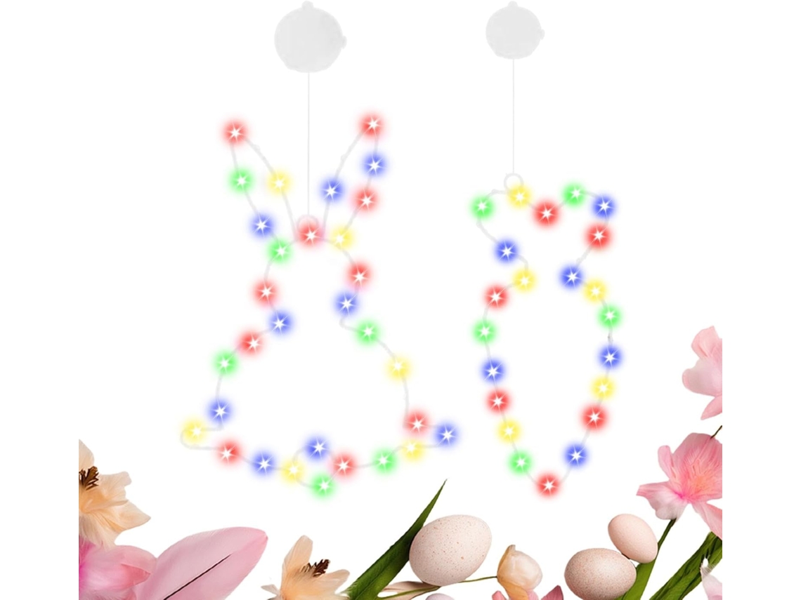 Luces De Pascua Con Siluetas Para Ventana, Luces De Pascua Para Interiores | Lámpara De Conejito Y Z