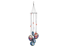 Campana de viento metálica con diamantes de imitación para decoración de jardín.