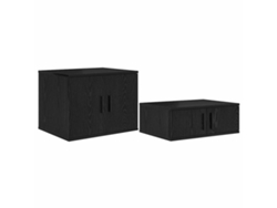 Maison Exclusive - Armario De Almacenamiento 2 Pcs Roble Negro 108 X 41 X 40 Cm