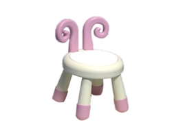 Banco Infantil Con Respaldo Antideslizante Y Un Adorable Dispositivo De Sonido Amarillo Y Rosa.