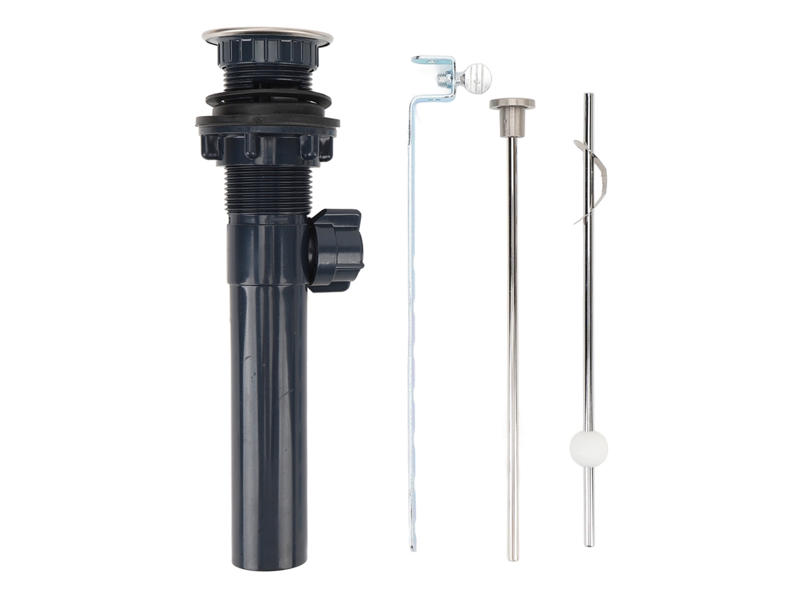 Fregadero de acero inoxidable con tapa antibloqueo y eje elevable.