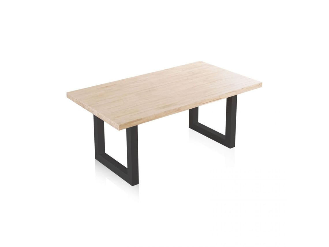 Mesa de comedor Loft 180 Negro - Roble 180 x 76 x 100 cm
