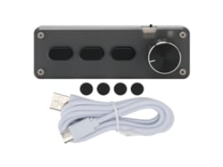 Teclado Mini Com 3 Teclas E Botão Rotativo Programável Fio/ Bluetooth Silencioso Para Games Mídia Música