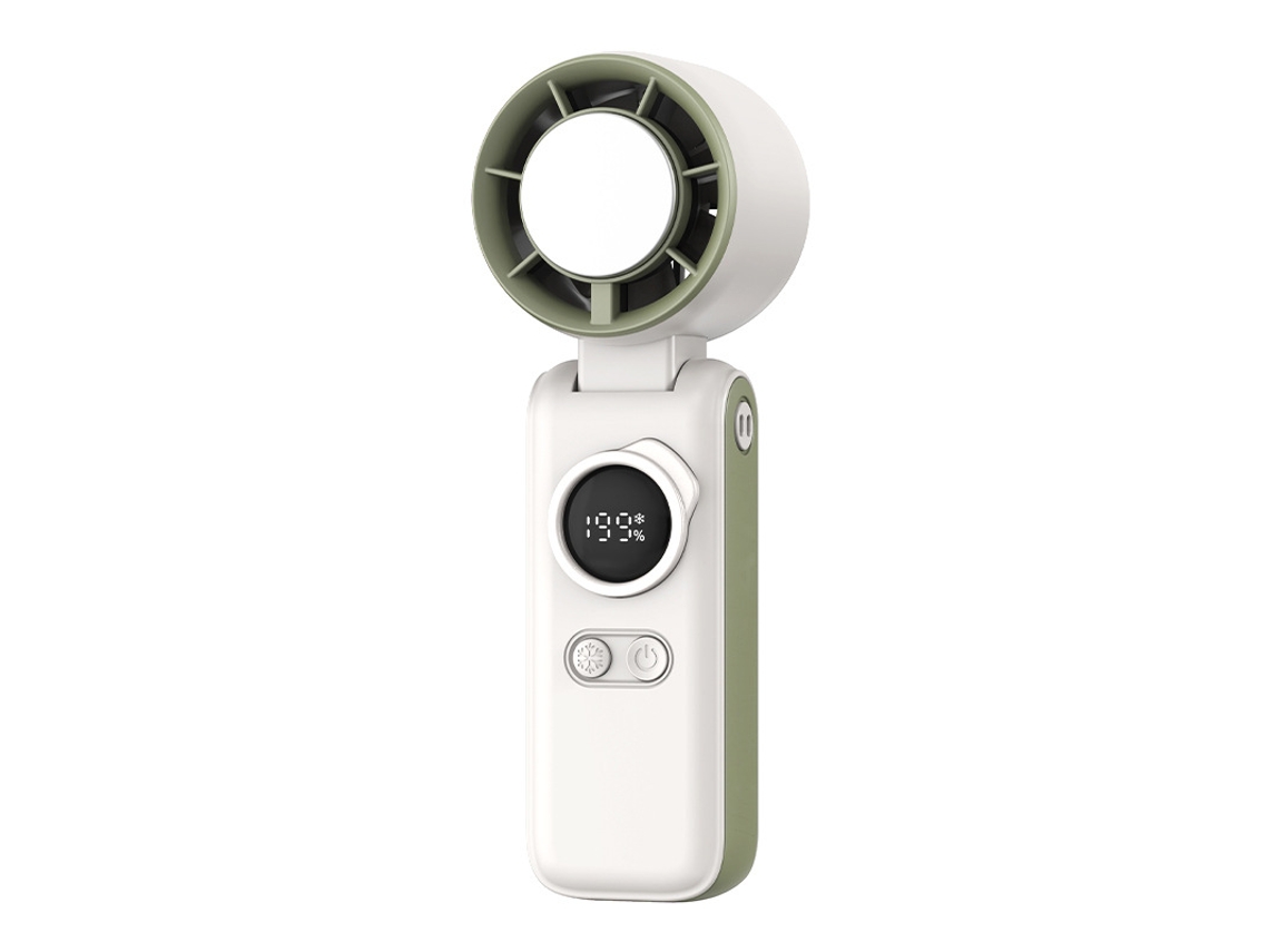 Ventilador Portátil Con Función De Refrigeración Por Hielo Y Aire Frío - Mini Ventilador Para Colgar Del Cuello - Verde