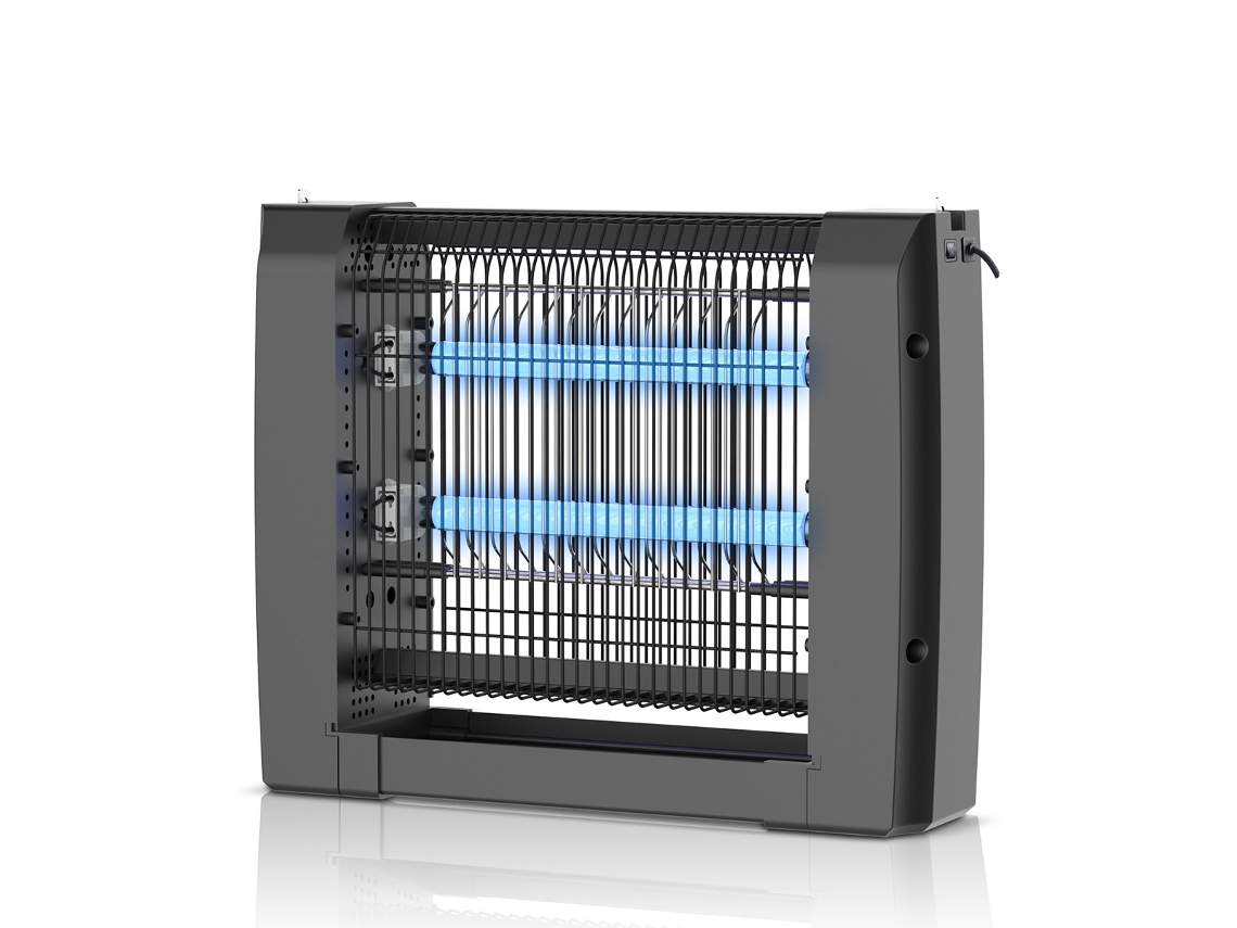 Lámpara Uv Antimosquitos Klack 8w Con 2 Tubos Led, Descarga 2500v, Cadena Para Colgar, Alcance 30 M²