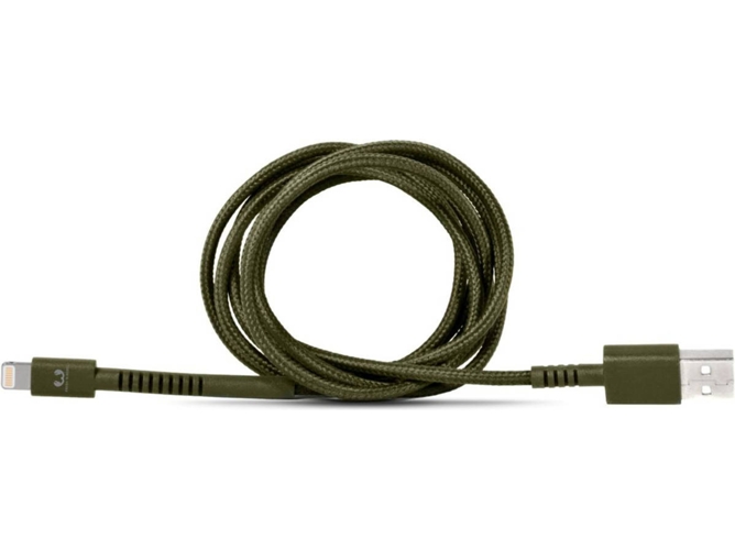 Cable FRESH 'N REBEL Fabriq (USB - Lightning - 1.5 m - Verde) — USB - Lightning | 1.5 m