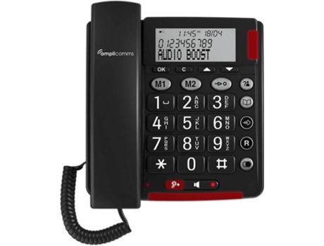 Teléfono Fijo AMPLICOMMS Bigtel 48 Negro