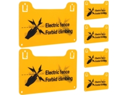 6 Señales Peligro Cerca Eléctrica Piezas 20x12.8 Cm Tablero