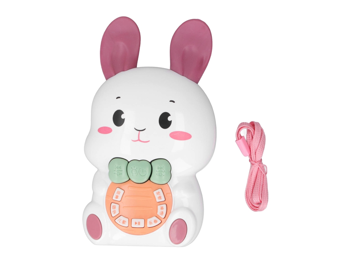 Rebe - Mini Máquina de Histórias Coelho Vermelho para Bebês com Música e Luzes - Brinquedo Educativo para a Primeira Infância