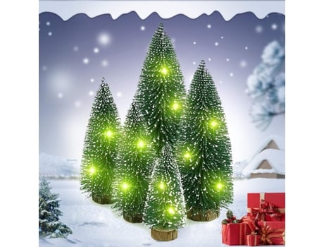 piezas mini árbol de Navidad de cedro, árbol de cepillo para botellas, pequeños árboles artificiales, árboles de mesa con bases de madera y cadena ...