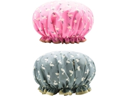 Gorro de baño doble impermeable 2026 con elástico y borde con flecos para mujeres y niñas. Cocina.
