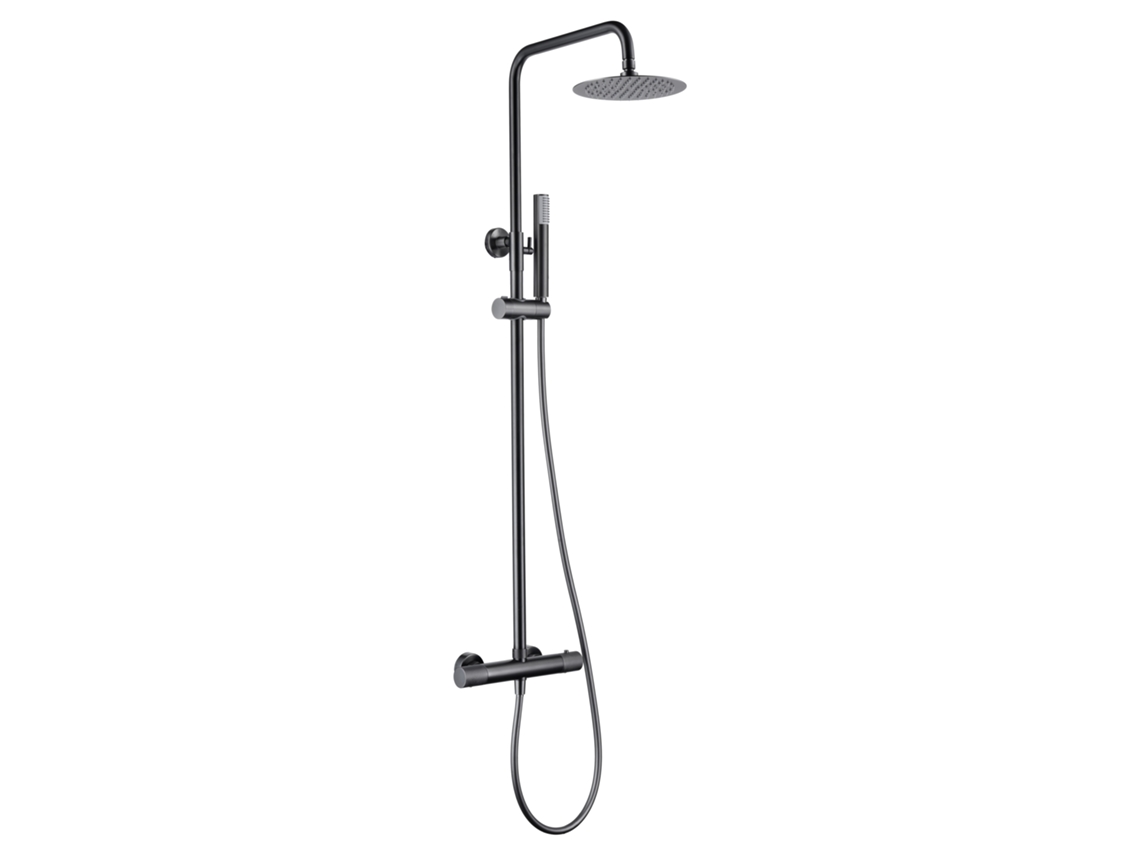 Columna de ducha Extensible, Termostatico rociador extraplano Gun Metal MICE COLLECTION