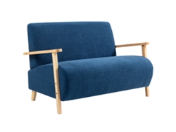 Sofá De 2 Plazas, Sherpa Azul Oscuro, 118 Cm