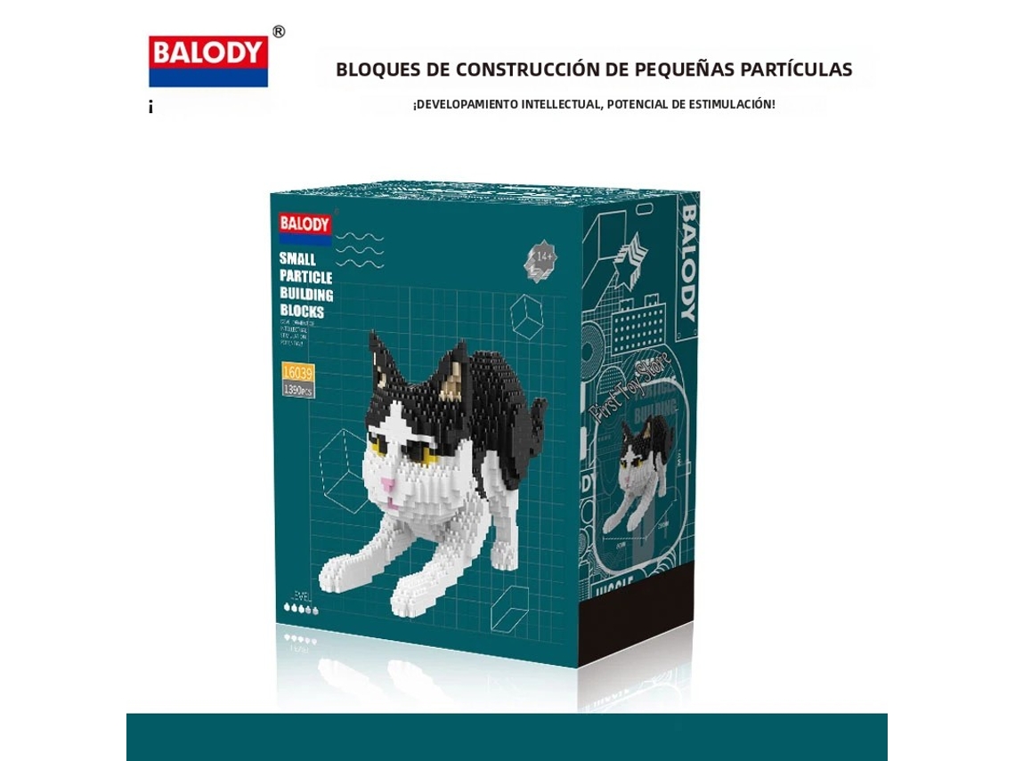 Juguete de bloques de construcción en miniatura, que representa un perro y un gato de dibujos animados MDUG (Estilo 7)
