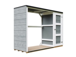 Refugio para leña al aire libre 75 x 217 x H159 cm, Refugio para herramientas y leña, 1,09 m² x 0,53 m², Timbela M981 Cavern Steel