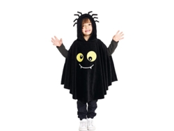 Disfraz o Poncho Spider negro con capucha para bebé y niños