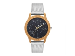 Reloj De Pulsera Unisex Informal Con Correa De Silicona, Estilo Moderno, Cielo Estrellado, Plateado.