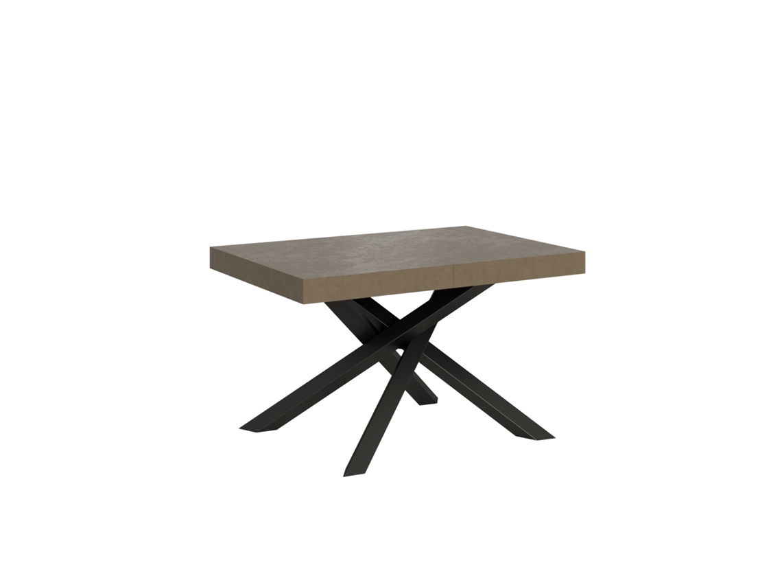Mesa extensible Volantis gris paloma 120/380x90 cm con patas antracita Itamoby