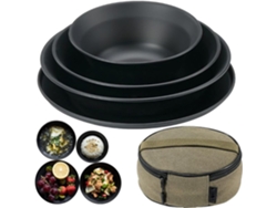Vaisselle De Camping | Assiettes En Acier Inoxydable Couverts Résistants À La Chaleur Con Sac ...