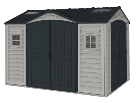 Caseta Jardín - Apex Pro Plus 10.5 x 8 - PVC - Color Gris Claro/Oscuro DURAMAX