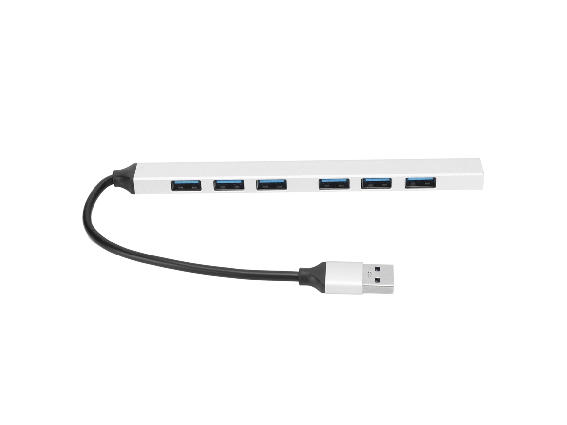 Concentrador Usb De 7 Puertos, Aleación De Aluminio, 5 Gbps, 1 Usb 3.0, 6 Usb 2.0, Divisor Multipuerto