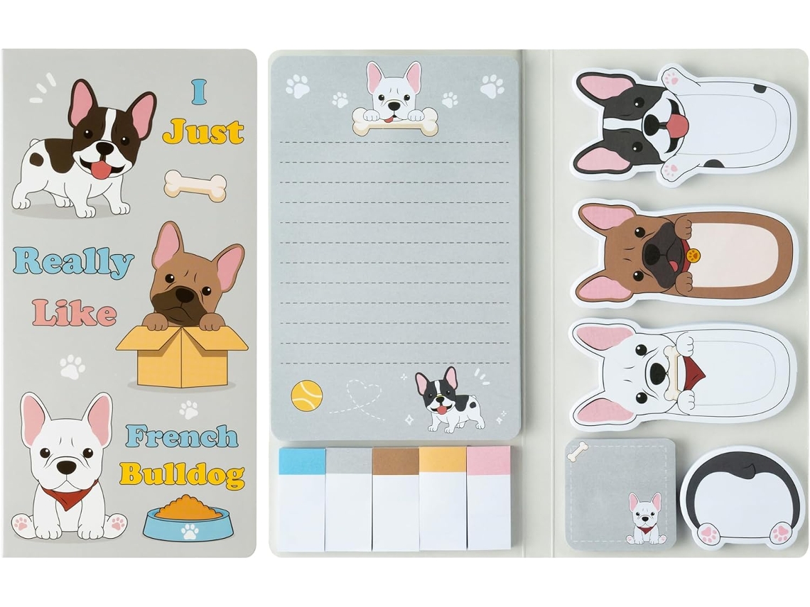 Juego de notas adhesivas Chrui Notepad con 550 hojas (Bulldog)