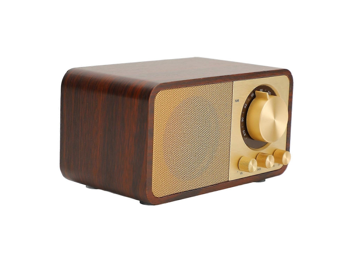 Altavoz Bluetooth retro de madera con sonido nítido, minialtavoz inalámbrico portátil vintage de madera para C Chennnls